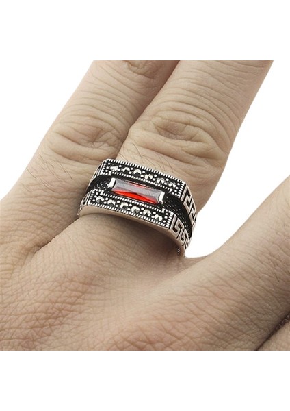 Erkek Yüzük Gümüş 925 Markazit Taşlı fiyatları