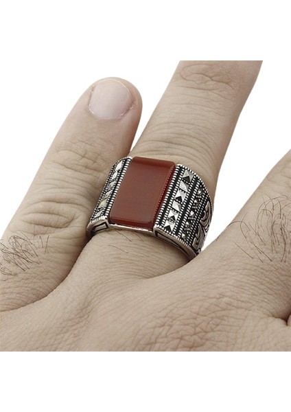 Erkek Yüzük Gümüş 925 Markazit Taşlı fiyatları