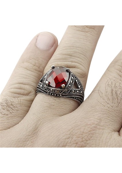 Erkek Yüzük Gümüş 925 Markazit Taşlı fiyatları