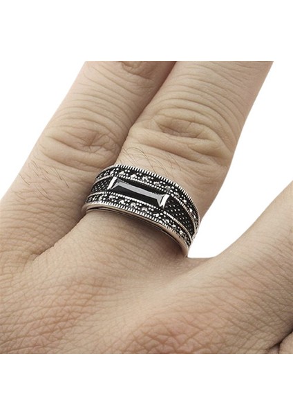Erkek Yüzük Gümüş 925 Markazit Taşlı fiyatları