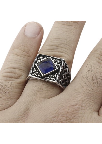 Erkek Yüzük Gümüş 925 Markazit Taşlı fiyatları