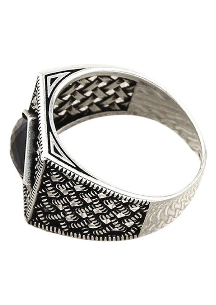 Erkek Yüzük Gümüş 925 Markazit Taşlı modelleri