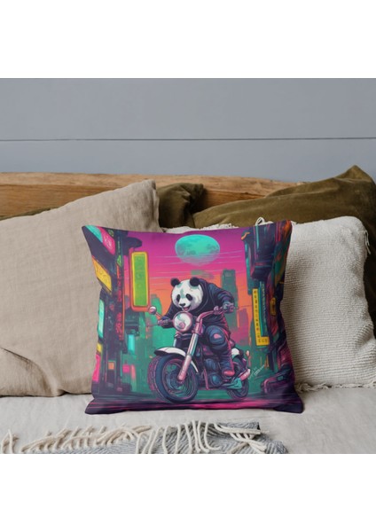 Panda Desenli Kırlent Kılıfı