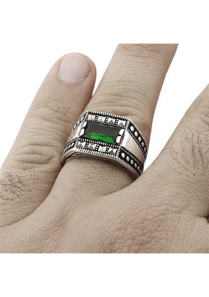 Erkek Yüzük Gümüş 925 Markazit Taşlı fiyatları