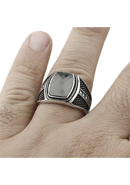 Erkek Yüzük Gümüş 925 Markazit Taşlı fiyatları