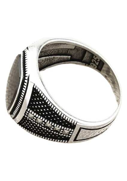 Erkek Yüzük Gümüş 925 Markazit Taşlı modelleri