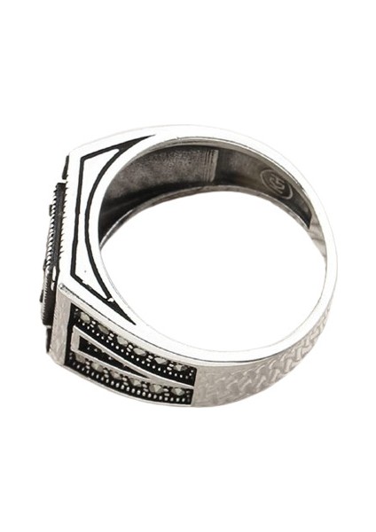 Erkek Yüzük Gümüş 925 Markazit Taşlı modelleri