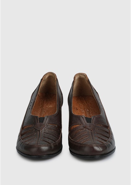 Kahve Deri Kadın Ayakkabı modelleri