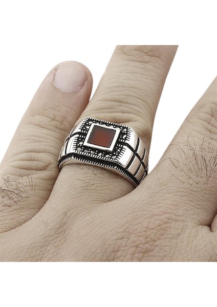 Erkek Yüzük Gümüş 925 Markazit Taşlı fiyatları