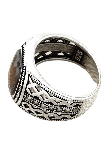 Erkek Yüzük Gümüş 925 Markazit Taşlı modelleri