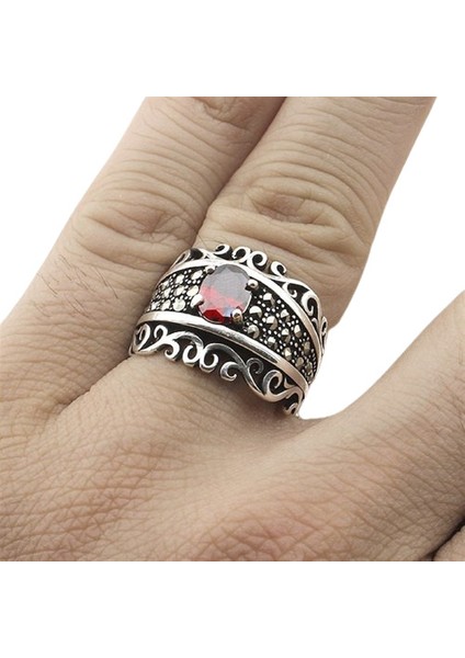 Erkek Yüzük Gümüş 925 Markazit Taşlı modelleri