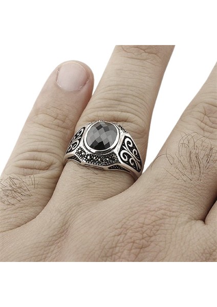 Erkek Yüzük Gümüş 925 Markazit Taşlı fiyatları