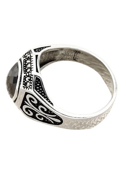 Erkek Yüzük Gümüş 925 Markazit Taşlı modelleri