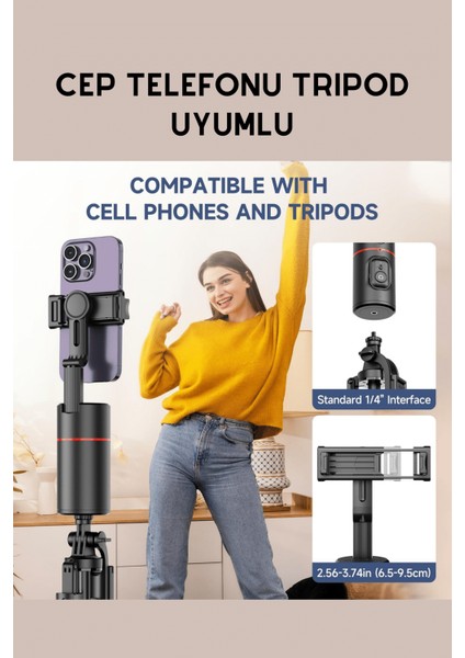 SF155 360 Derece Yapay Zeka Yüz Takipli Tripodlu Selfie Çubuğu fırsatları