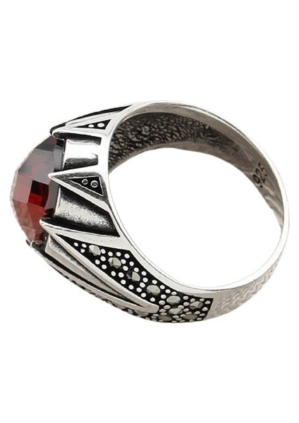 Erkek Yüzük Gümüş 925 Markazit Taşlı modelleri