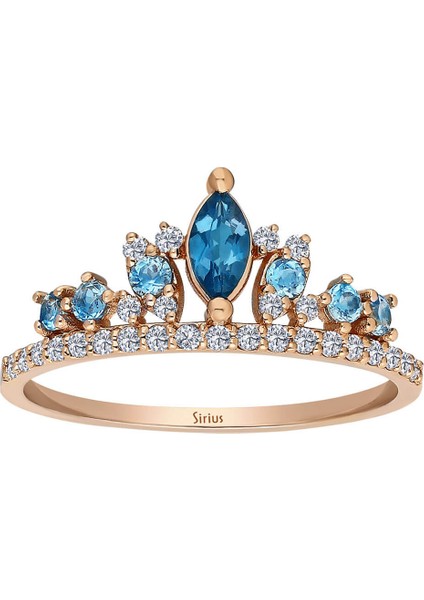 Pırlanta ve Topaz Taşlı Elizabeth Tacı Yüzük fiyatları