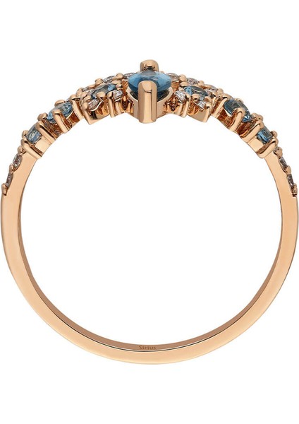 Pırlanta ve Topaz Taşlı Elizabeth Tacı Yüzük modelleri