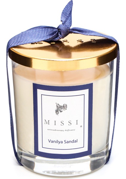 Kapaklı Vanilya Sandal Kokulu Vegan Mum(140 gr)