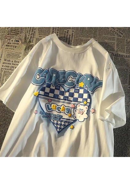 Harajuku Corecury Beyaz Oversize T-Shirt modelleri