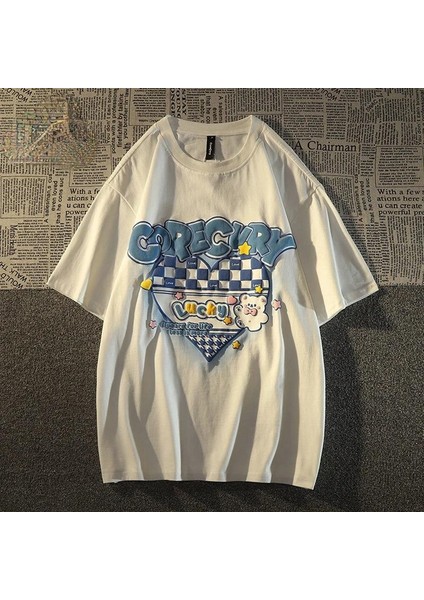 Harajuku Corecury Beyaz Oversize T-Shirt fırsatları