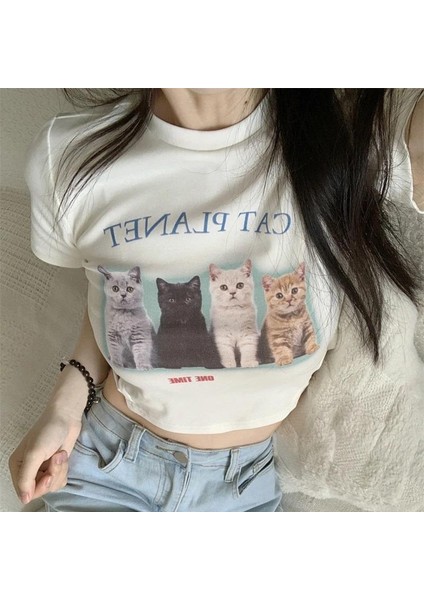 Y2K Cat Planet Crop