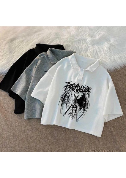 Gothic Devil Polo Yaka Crop