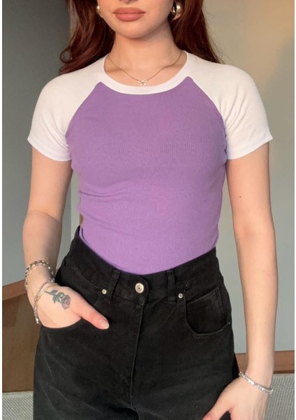 Reglan Kol Ribanalı Crop Bluz
