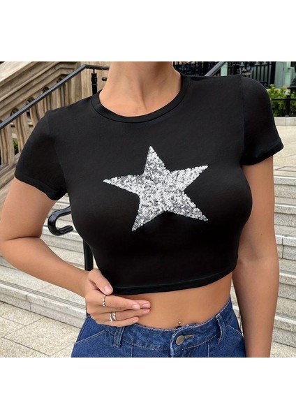 Pullu Star Crop Bluz