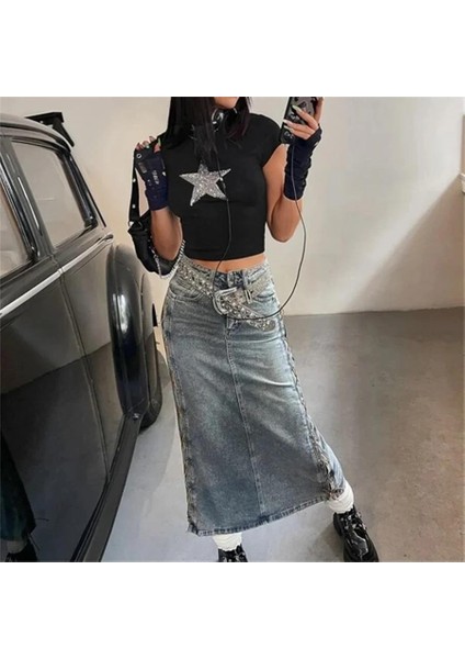 Pullu Star Crop Bluz modelleri