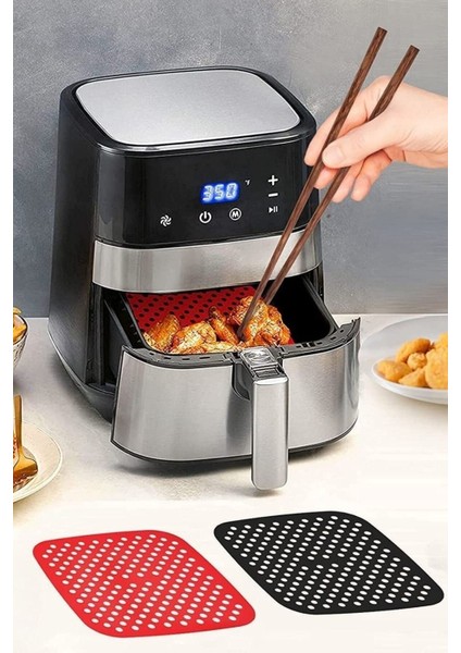 Xl/xxl Xiaomi Philipsuyumlu Isıya Dayanıklı Silikon Fritöz ve Airfryer Kare Model Pişirme Matı 21,5