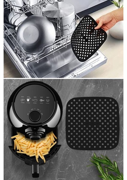Xl/xxl Xiaomi Philipsuyumlu Isıya Dayanıklı Silikon Fritöz ve Airfryer Kare Model Pişirme Matı 21,5 modelleri