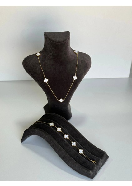 T-Blk-02 Gold Içi Beyaz Gonca Bileklik