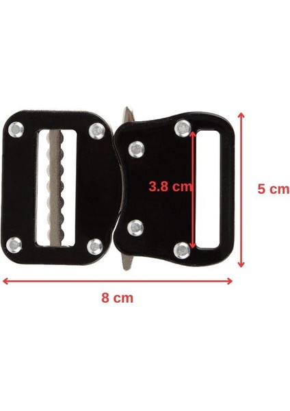 4cm Güçlendirilmiş Taktik Kemer Tokası Siyah