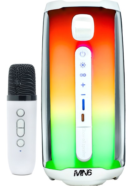 Pluse 5 Mikrofonlu Bluetooth Hoparlör/dekoratif Aydınlatma/led Işıklı Gece Lambası/360°ledli hoparlör/6 Saat Kesintisiz Oynatma/Taşınabilir Bluetooth Hoparlör