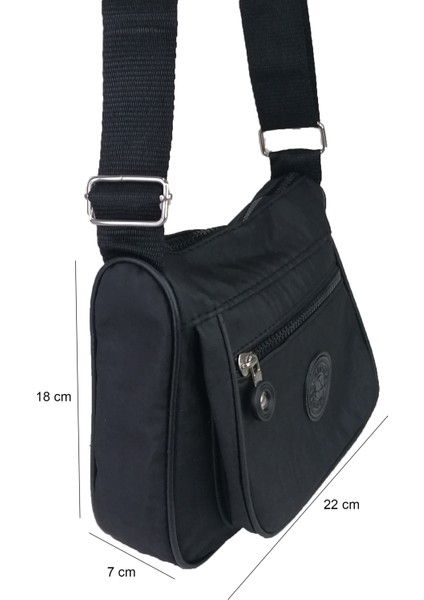 LV-2218 Krinkıl Kumaş Kadın Omuz Çantası - Siyah fırsatları