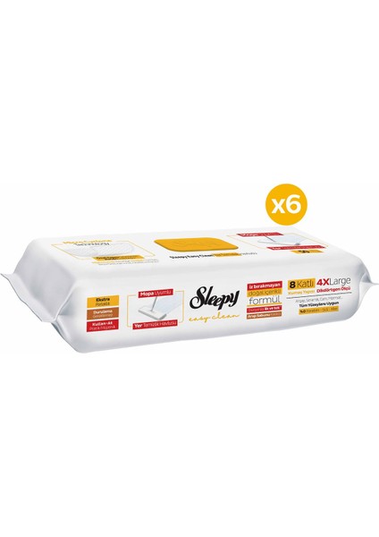 Easy Clean Arap Sabunu Katkılı Mopa Uyumlu Yer Temizlik Havlusu&Mendili 6x50 (300 Yaprak)