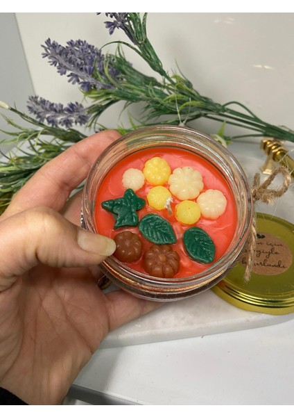 Soya Wax Dekoratif Kapaklı Kavanozda Mum (Kokulu)