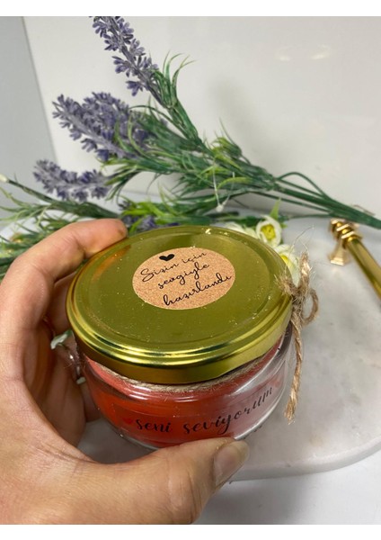 Soya Wax Dekoratif Kapaklı Kavanozda Mum (Kokulu)