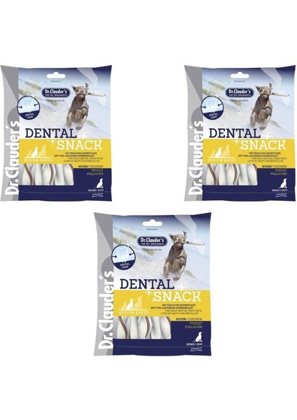 Dr. Clauders Dental Tavuklu Orta Irk Köpek Ödülü 170 gr x 3 Adet