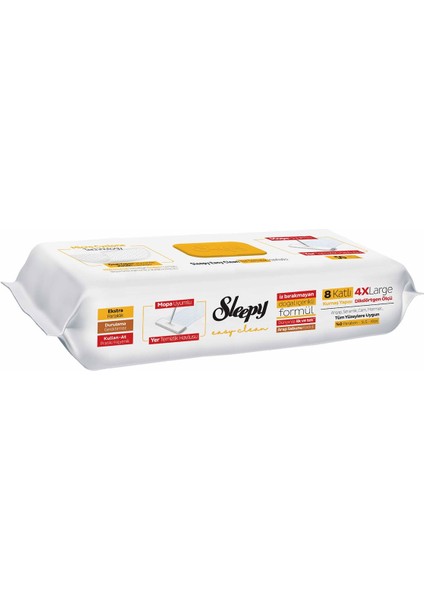 Easy Clean Arap Sabunu Katkılı Mopa Uyumlu Yer Temizlik Havlusu&Mendili 50 Yaprak
