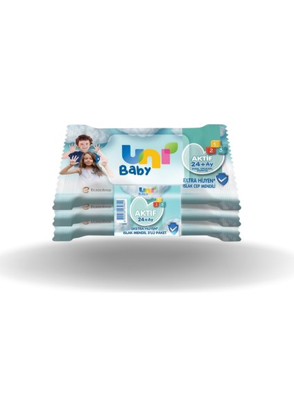 Baby Aktif Islak Cep Mendili 15 Yaprak 3'lü Paket x 1 Adet
