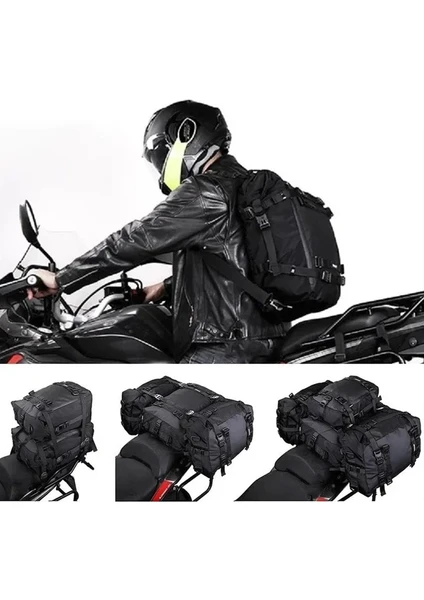 Motosiklet Lüx Sırt Çantası,Arka ve Yan Çanta Olma Özellikli Waterproof Motor Touring Çanta 30 litre