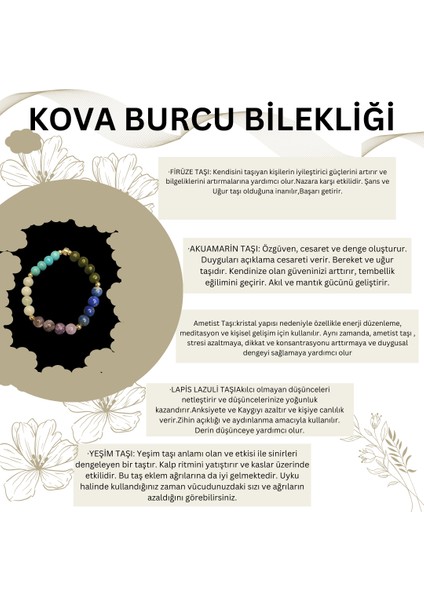 Kova Burcu Doğal Taş Bileklik