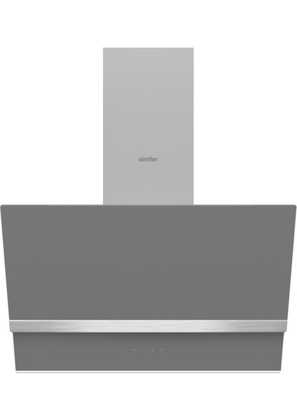 SD8740 60 cm Premium Inox Dekorlu Gri Cam Davlumbaz