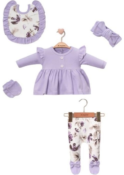 Kız Bebek Rose Beşli Set Alt Üst Takım