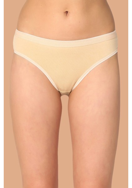 Kadın Ten 6'lı Paket Pamuklu Su Yolu Bikini Külot