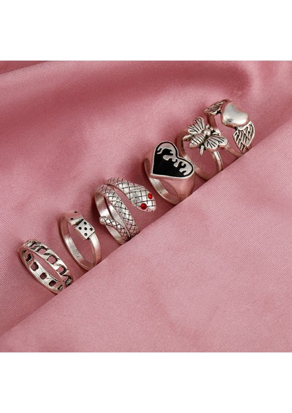 Kadın 6 Adet Yüzük Seti