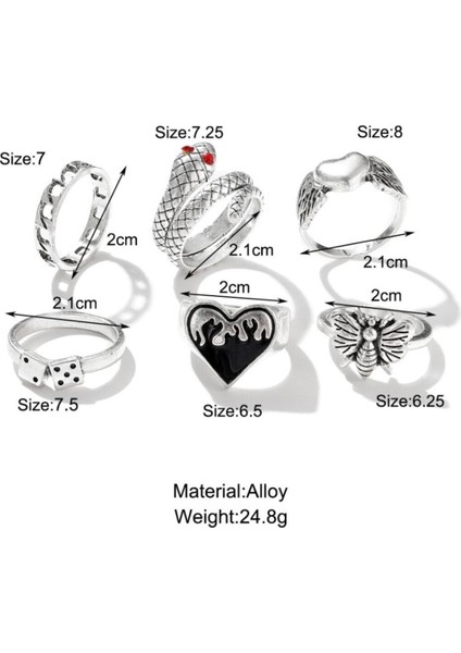 Kadın 6 Adet Yüzük Seti fiyatları