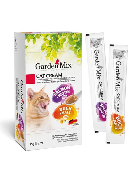 Garden Mıx Kedi Kreması Xxl Somon+Ördek 15GR x 24 Adet