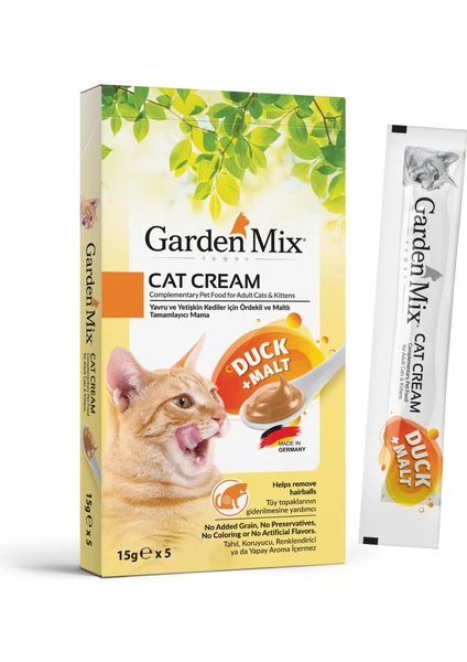 Garden Mıx Kedi Kreması Ördek+Malt 15GR x 5 Adet